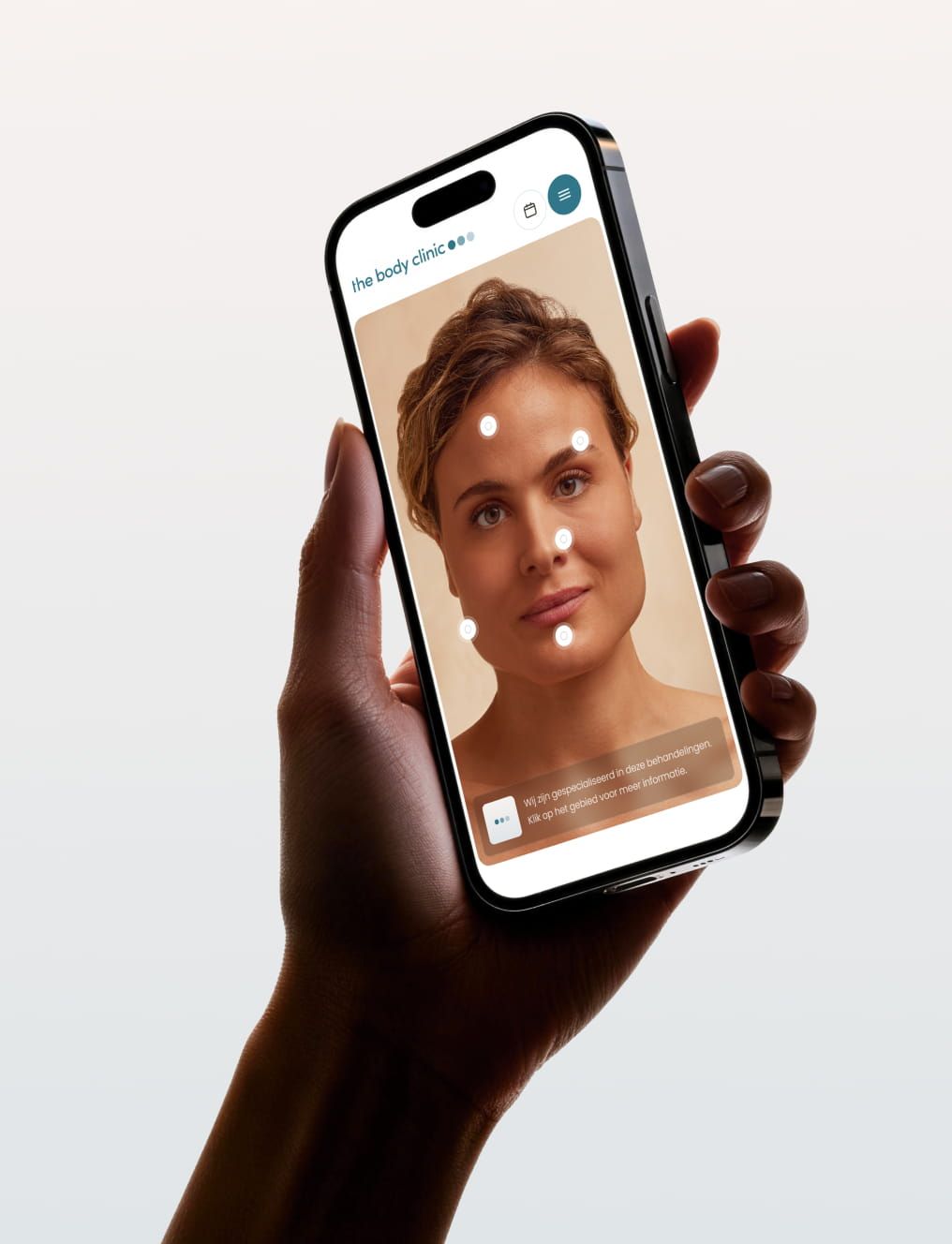 The Body Clinic: website op een smartphone