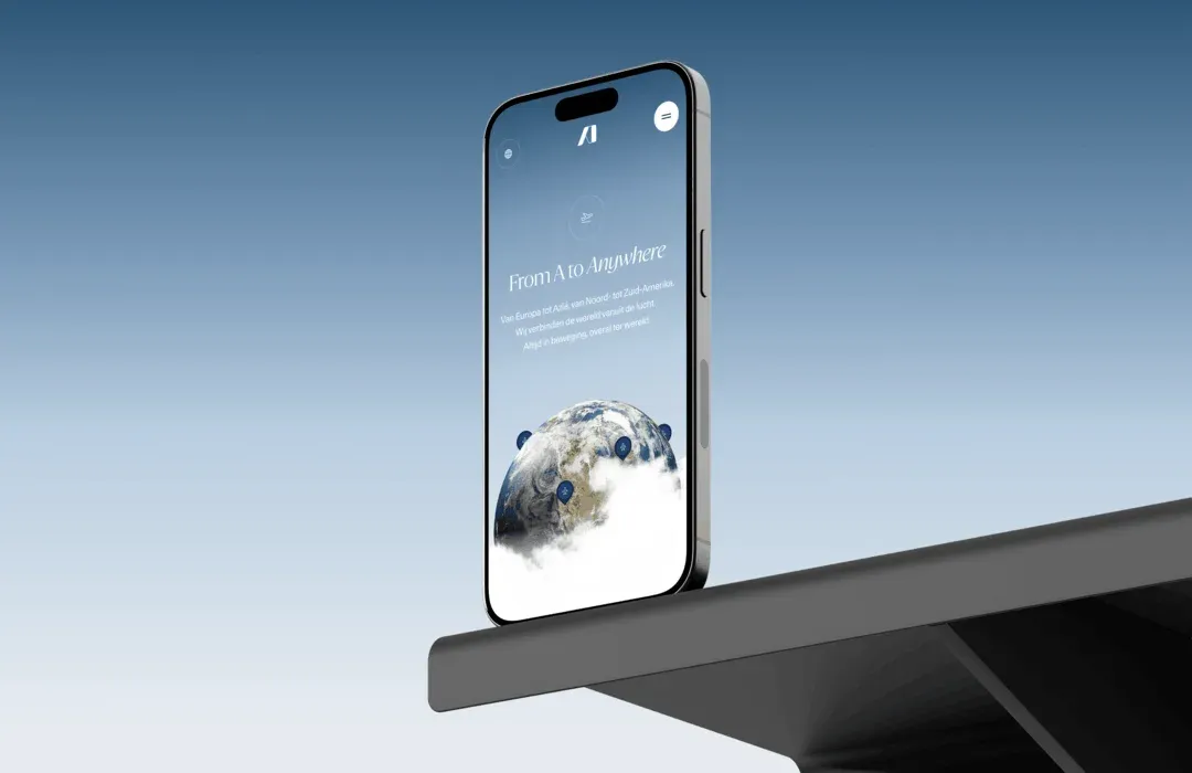 Website op een smartphone