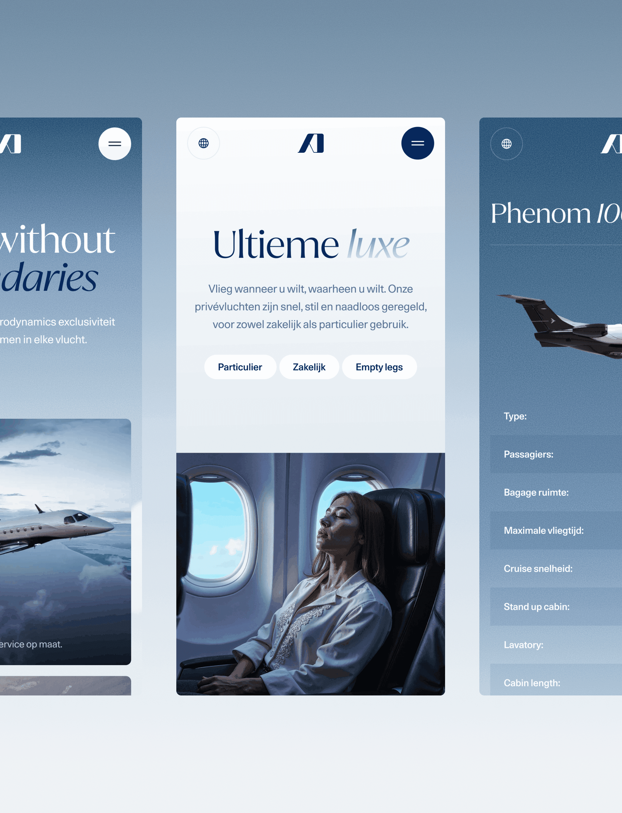 Aerodynamics: mobiele schermen van de website