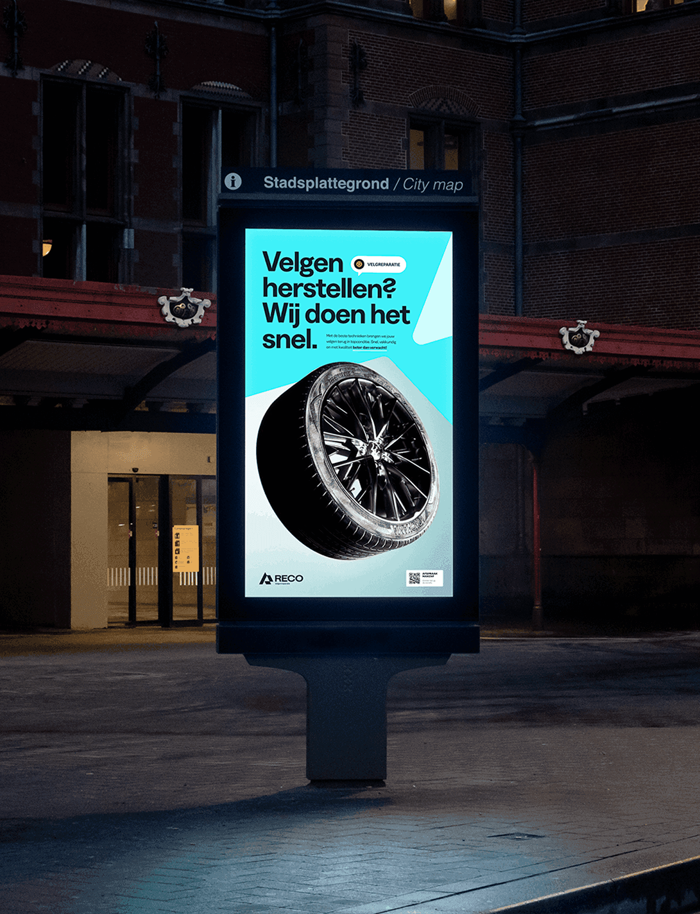 RECO: campagnebeeld op een reclamezuil