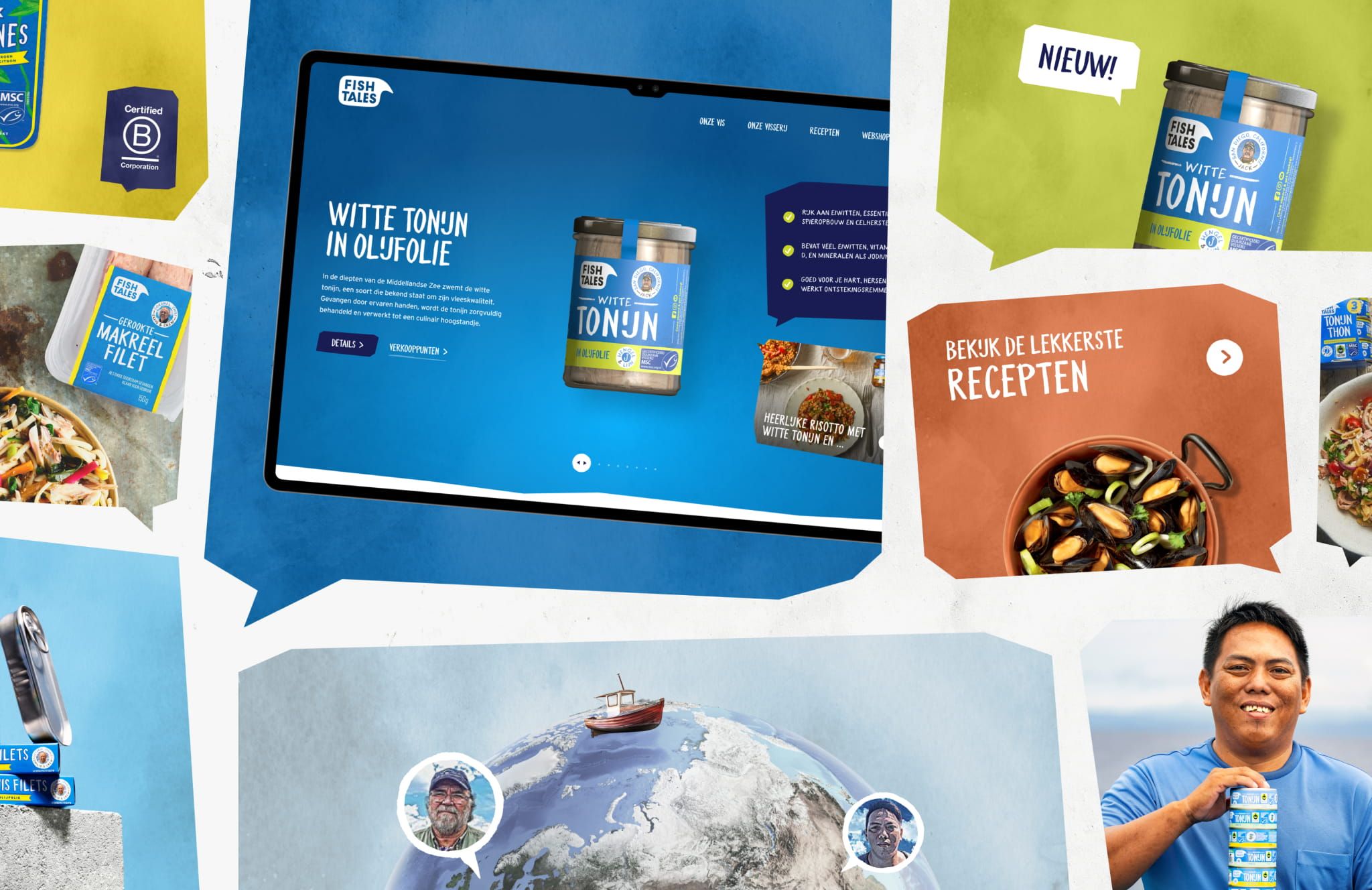 Fish Tales: moodboard van de merkidentiteit